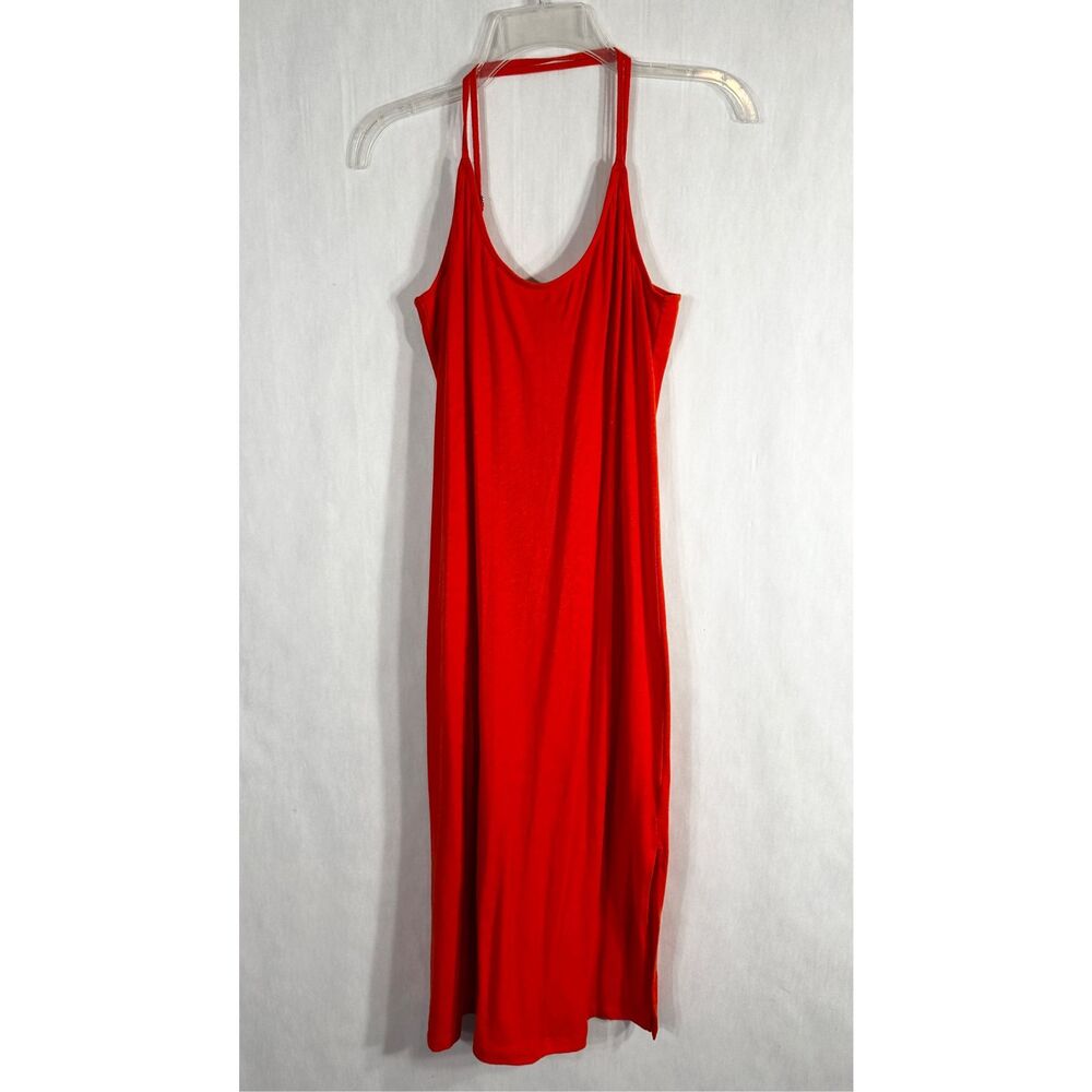 J Crew Medium Dress Strappy‎ Knit Midi Vibrant Orange Spaghetti Strap Sun 107 - Picture 6 of 16